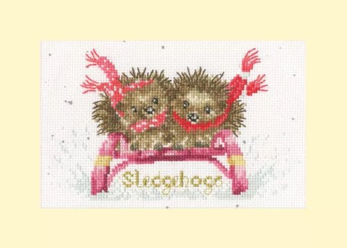 (image for) Christmas Card - Sledgehogs